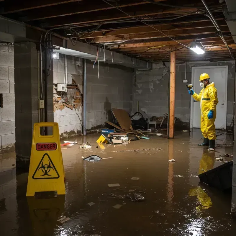 Flooded Basement Electrical Hazard in Plain View, NC Property